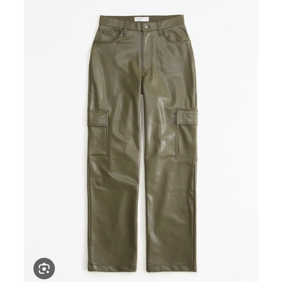 ABERCROMBIE & FITCH VEGAN LEATHER CARGO PANTS - Picture 6 of 6